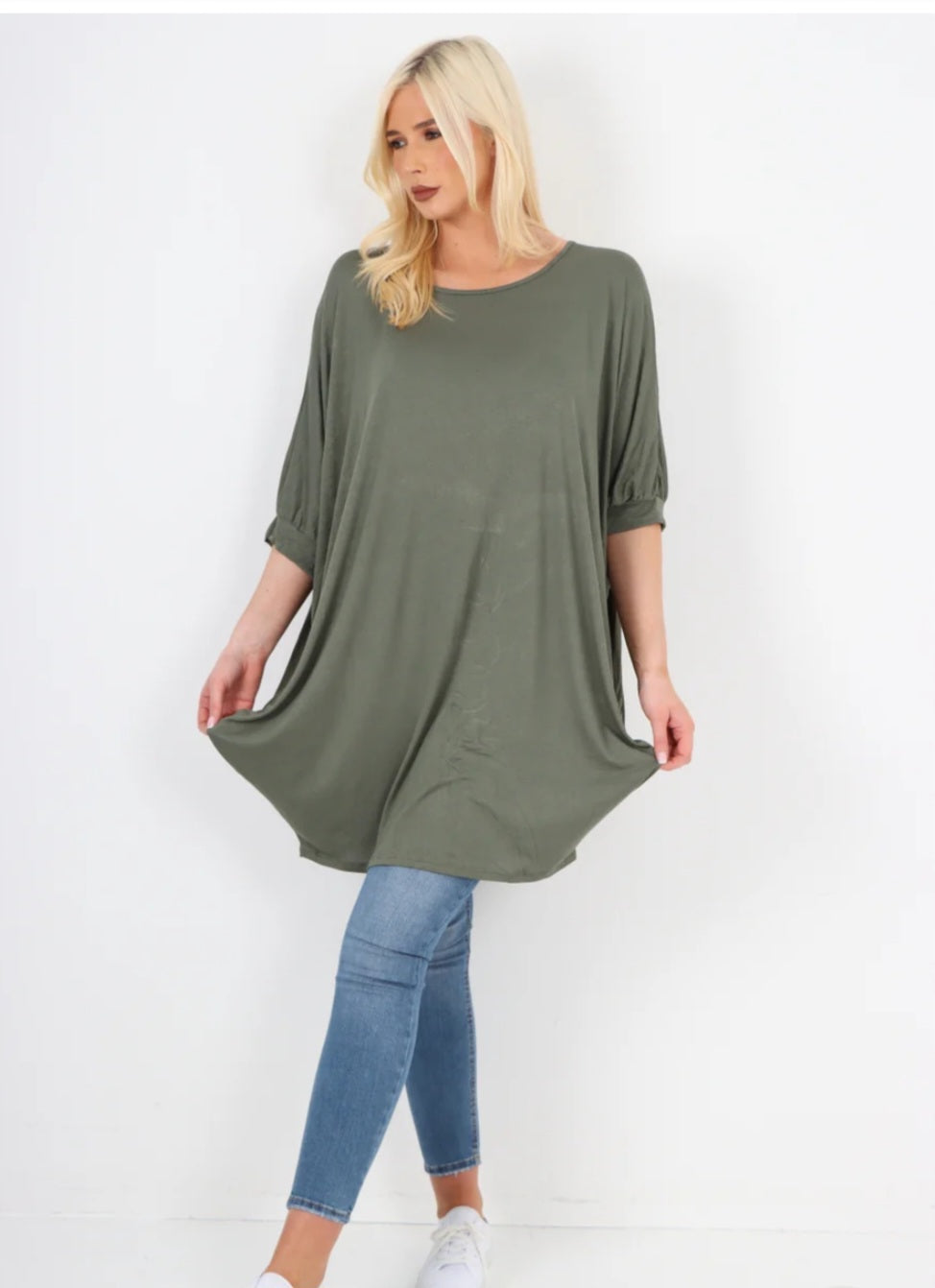 Plain Batwing Sleeve Top