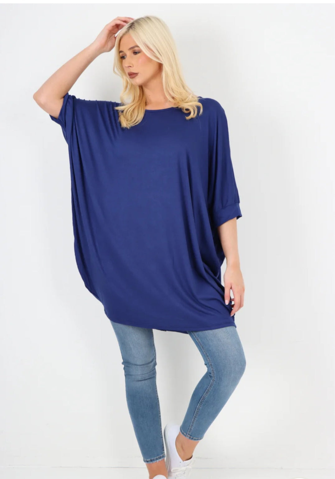 Plain Batwing Sleeve Top