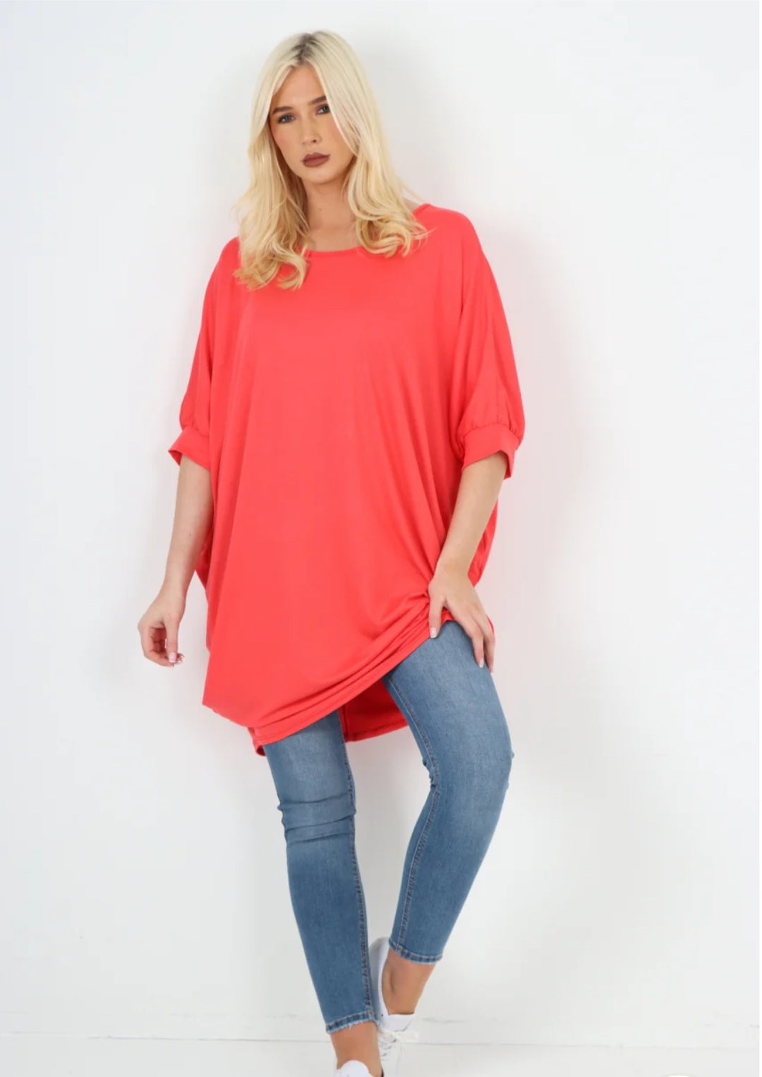 Plain Batwing Sleeve Top