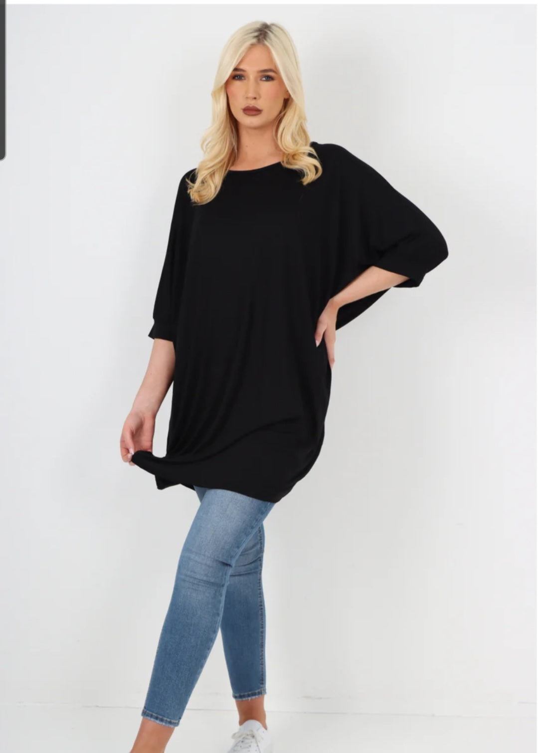 Plain Batwing Sleeve Top