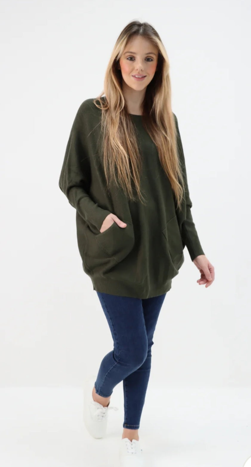 Lace Back Batwing Jumper - Stylish Italian Knitwear