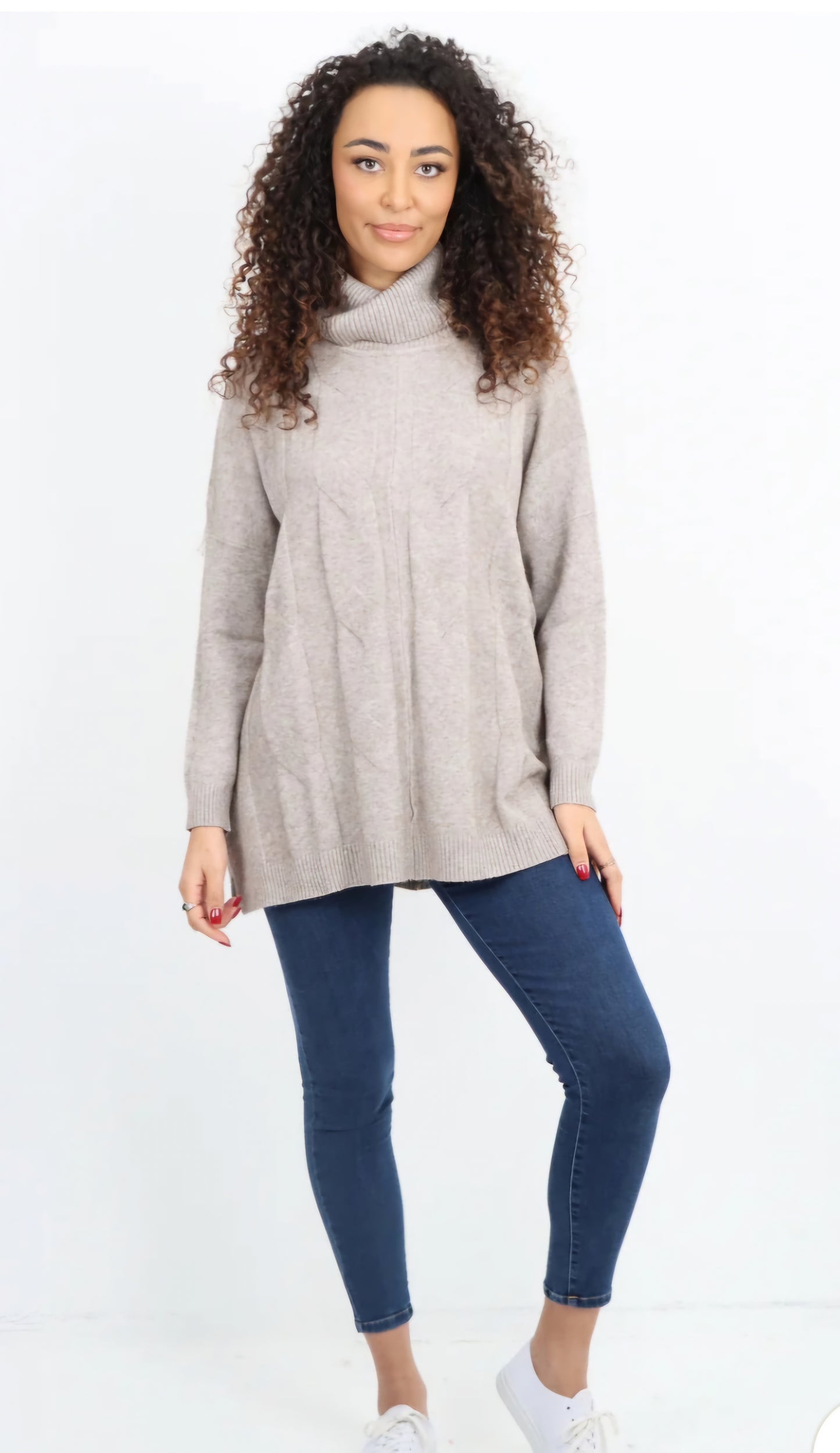 Cowl Neck Cable Jumper