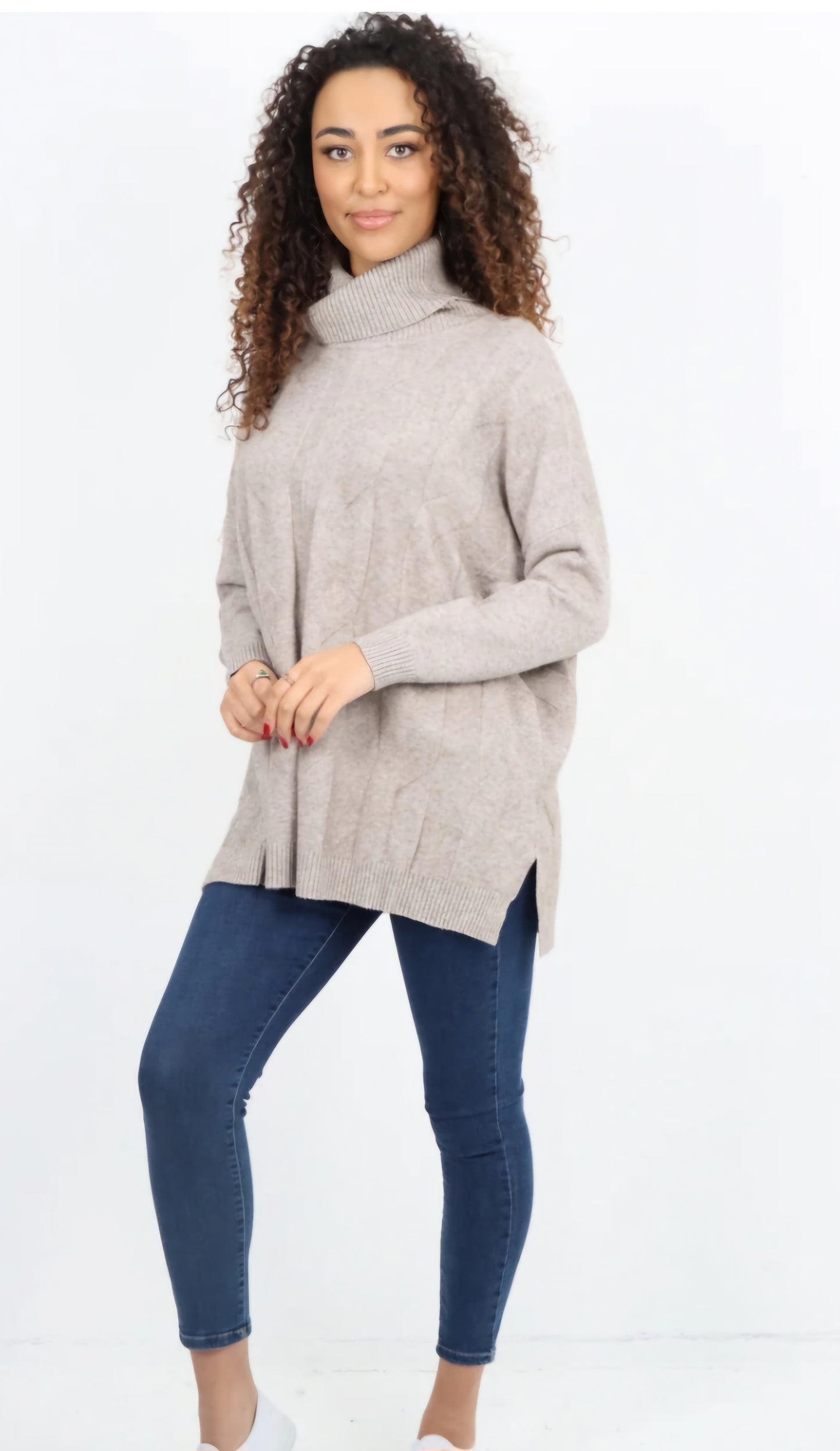 Cowl Neck Cable Jumper