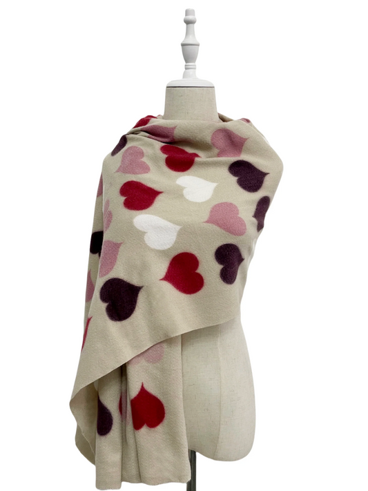 Bold Heart Print Scarf