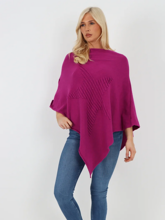 Embossed Star Poncho