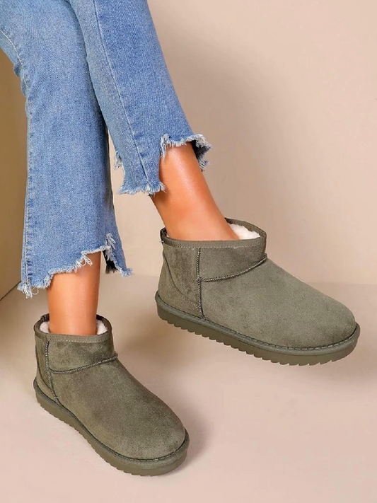 Faux Suede Ultra Mini Cozy Snow Ankle Boots