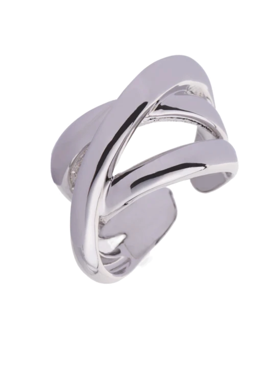 Lara Open Ring in Rhodium Silver