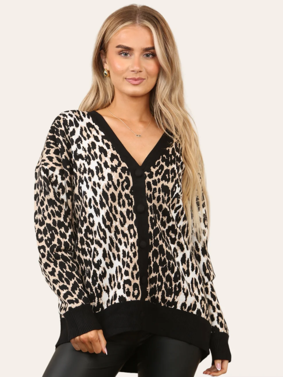 Leopard Button Cardigan