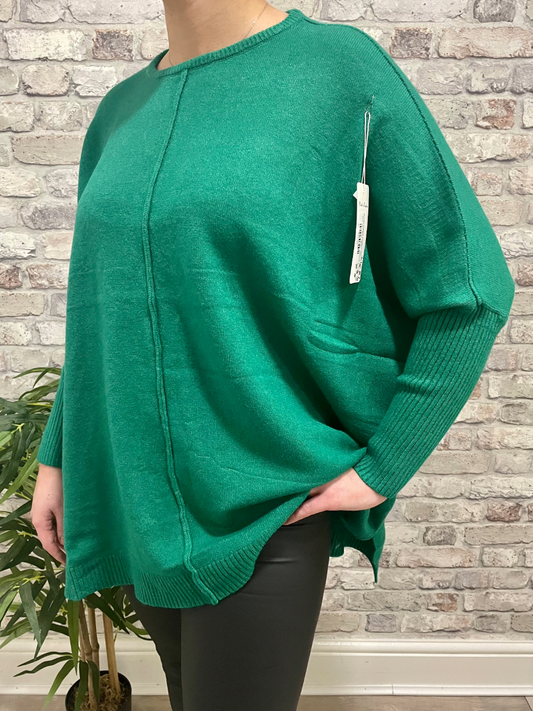 Middle Seam Ribbed Sleeve Jumper