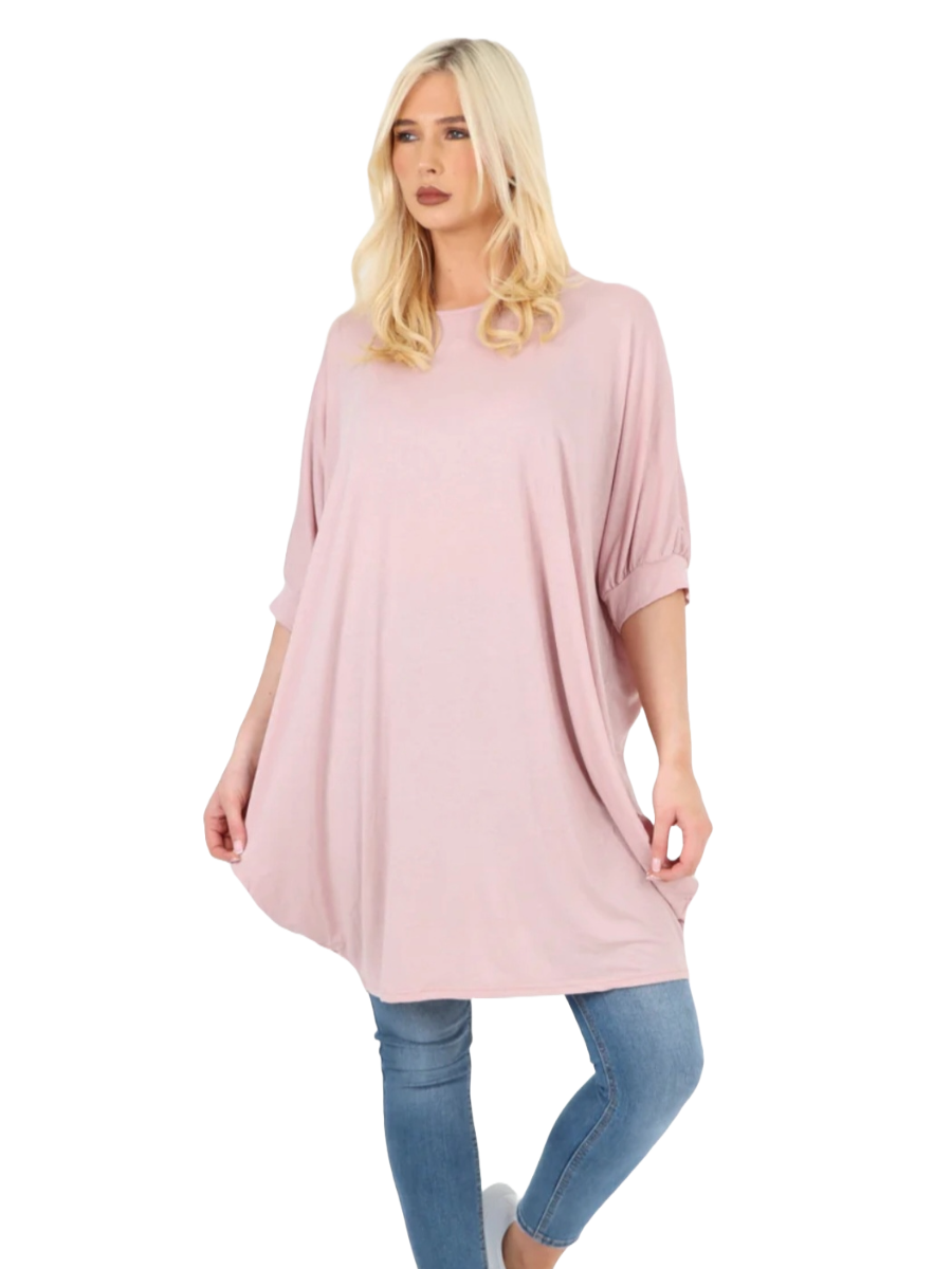 Plain Batwing Sleeve Top