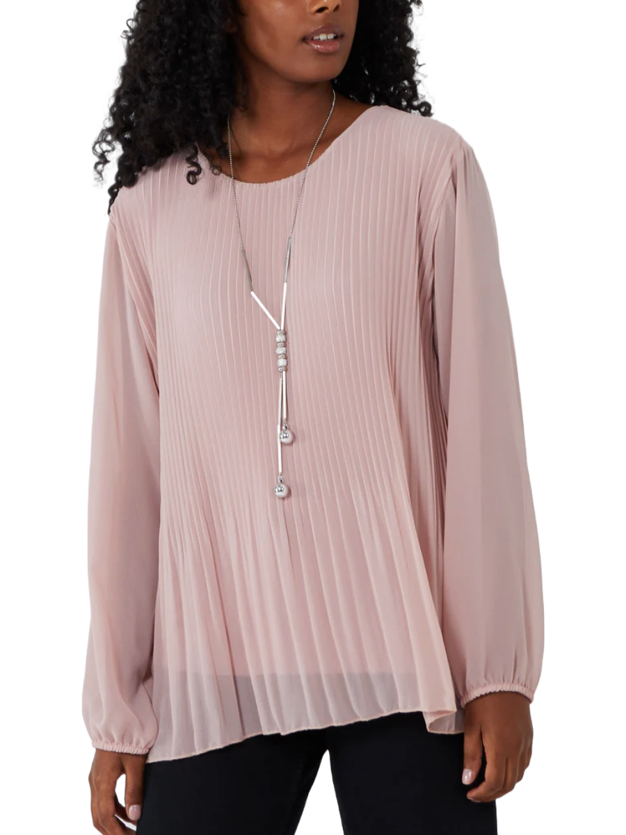 Pleated Long Sleeve Top