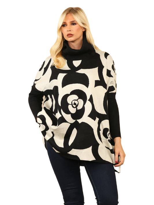 Roll Neck Pattern Jumper