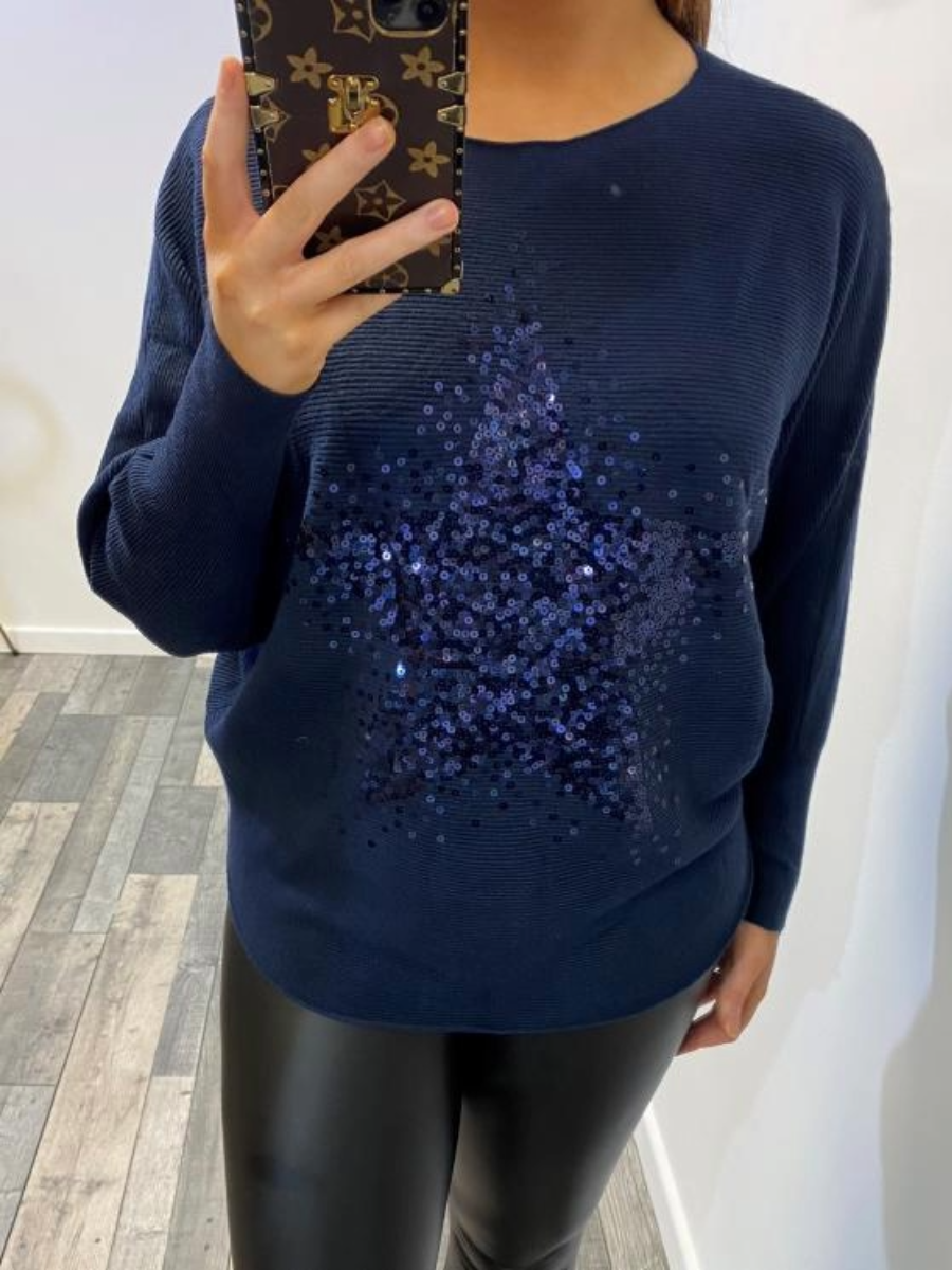 Sequin Star Batwing Jumper