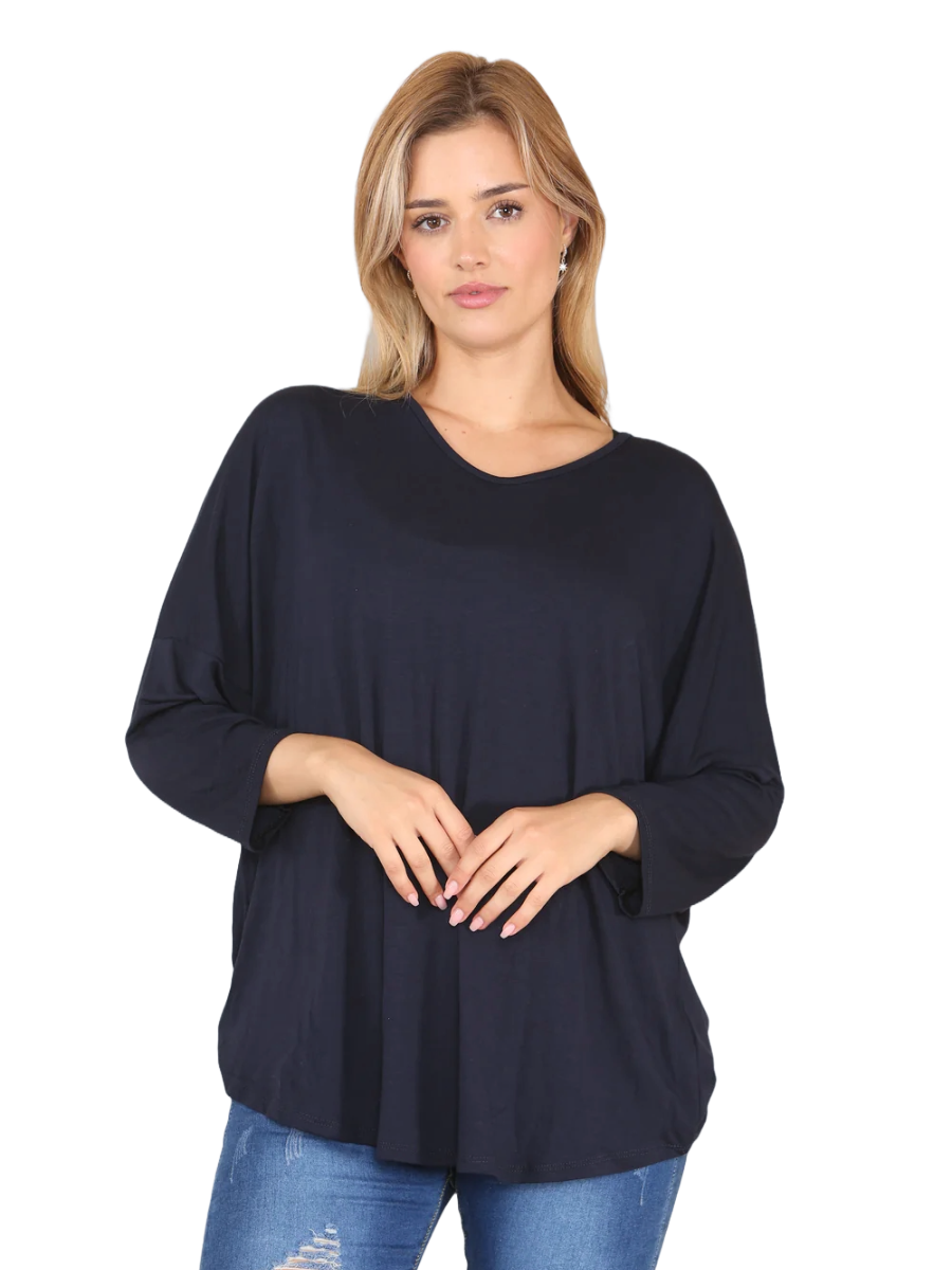 Soft VNeck 3/4 Sleeve T-Shirt