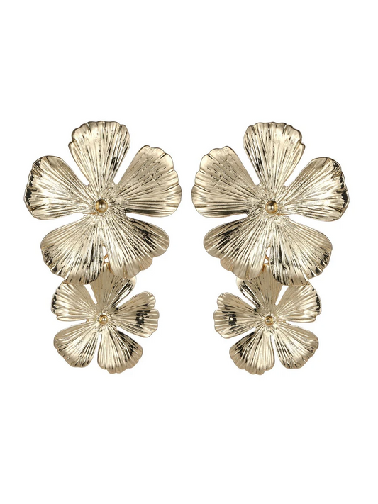 Statement Stacked Flower Earrings