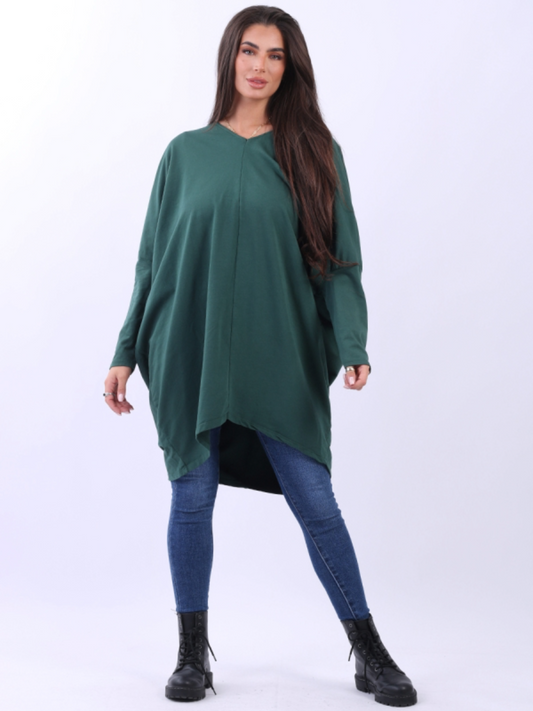 V Neck Batwing Sweatshirt