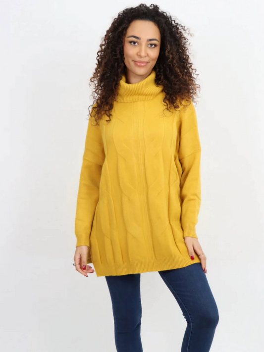 Cowl Neck Cable Jumper