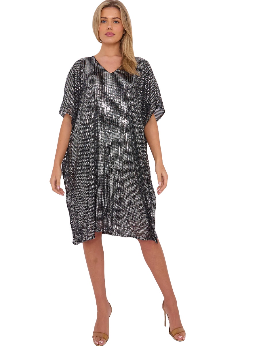 V Neck Sequin Tunic