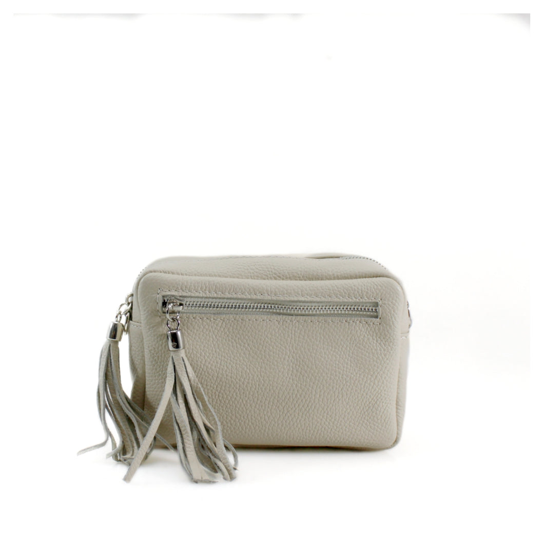 Rectangle Leather Tassel Bag