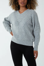 Load image into Gallery viewer, Pointelle V Neck Jumper
