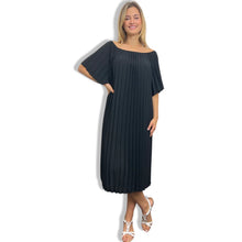 Load image into Gallery viewer, Bardot Pleated Swing Dress
