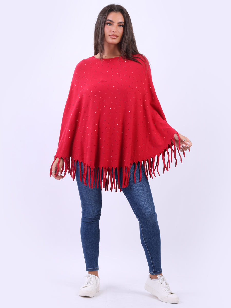 Glittery Fringed Poncho