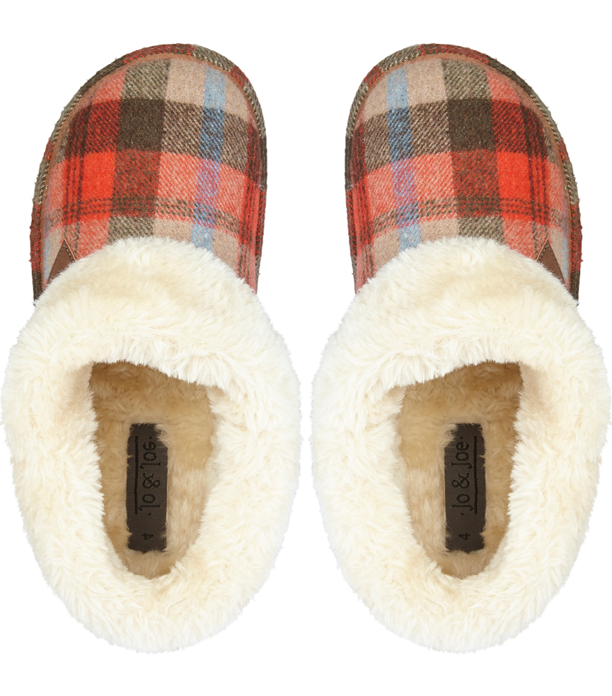 Glenroyal Tartan Gift Boxed Slippers with fur collar and fleecy lining