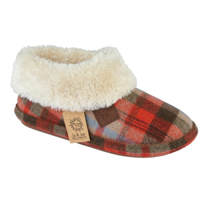 Glenroyal Tartan Gift Boxed Slippers with fur collar and fleecy lining.