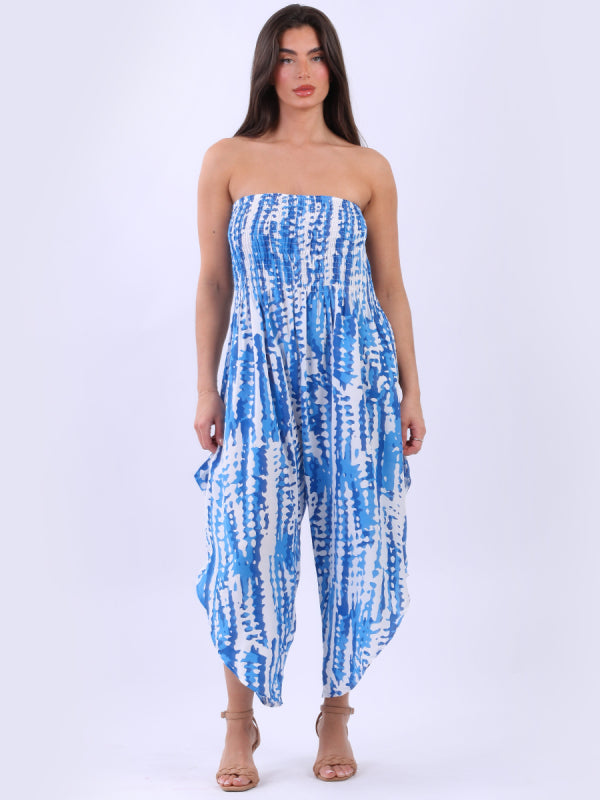 Tie Dye Bandeau Jumpsuit