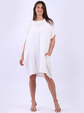 Load image into Gallery viewer, Cheesecloth Drawstring Dress
