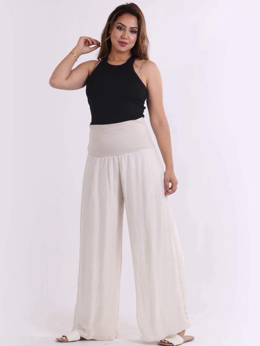 Silk Wide Leg Palazzo Pant