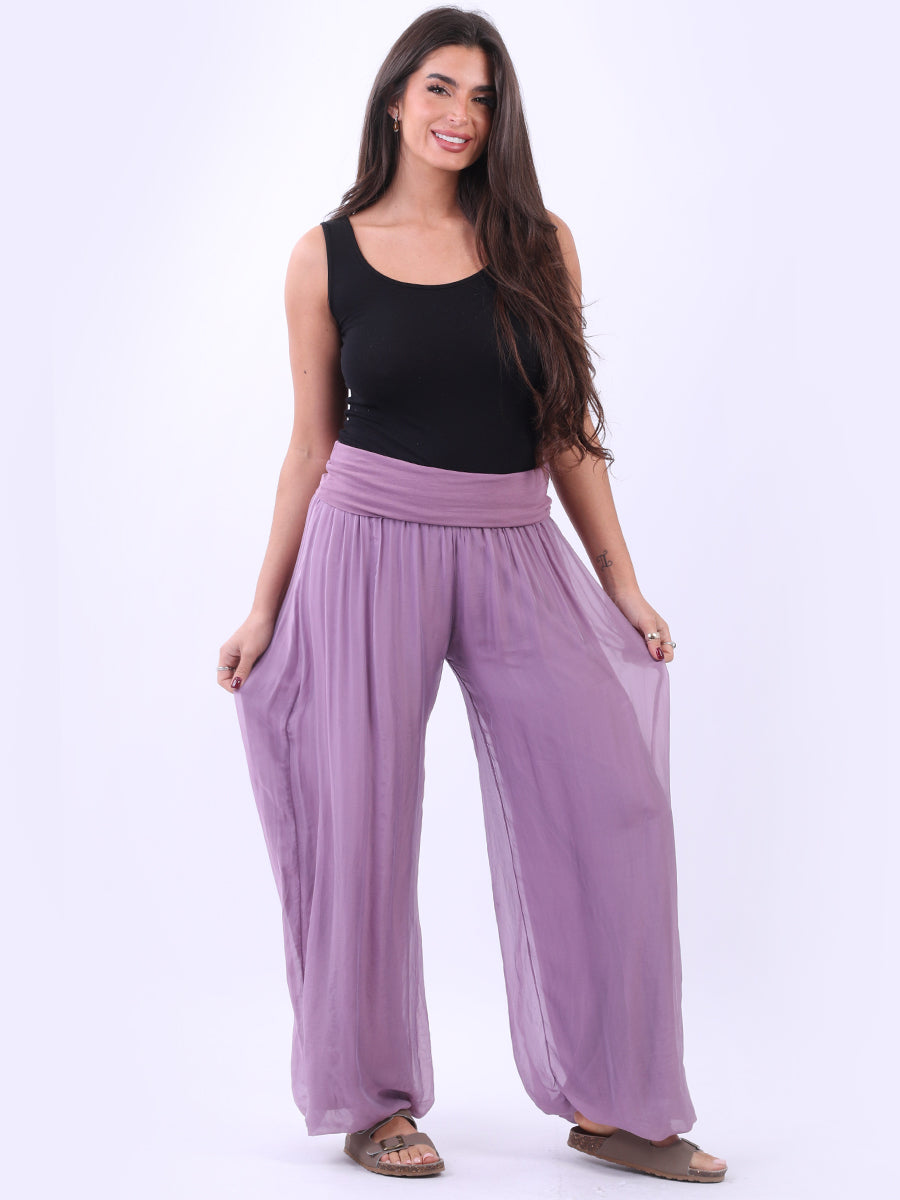 Silk Wide Leg Palazzo Pant
