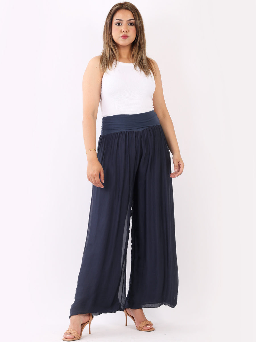 Silk Wide Leg Palazzo Pant