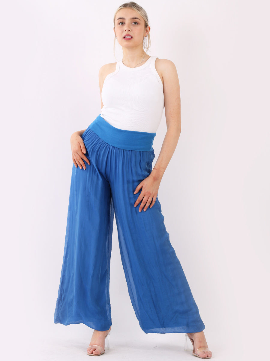 Silk Wide Leg Palazzo Pant