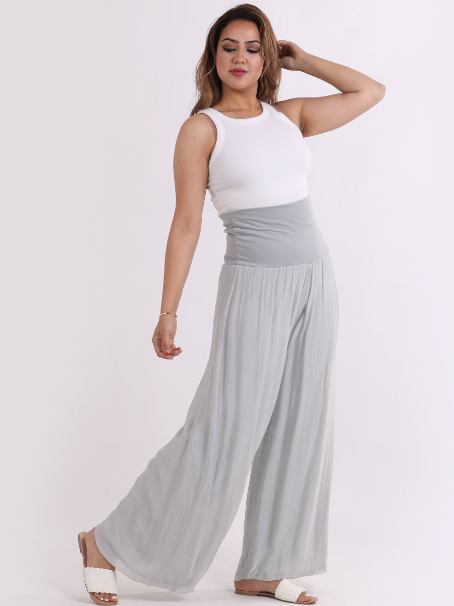 Silk Wide Leg Palazzo Pant