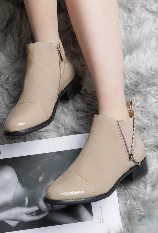 Patent Detail Ankle Boot