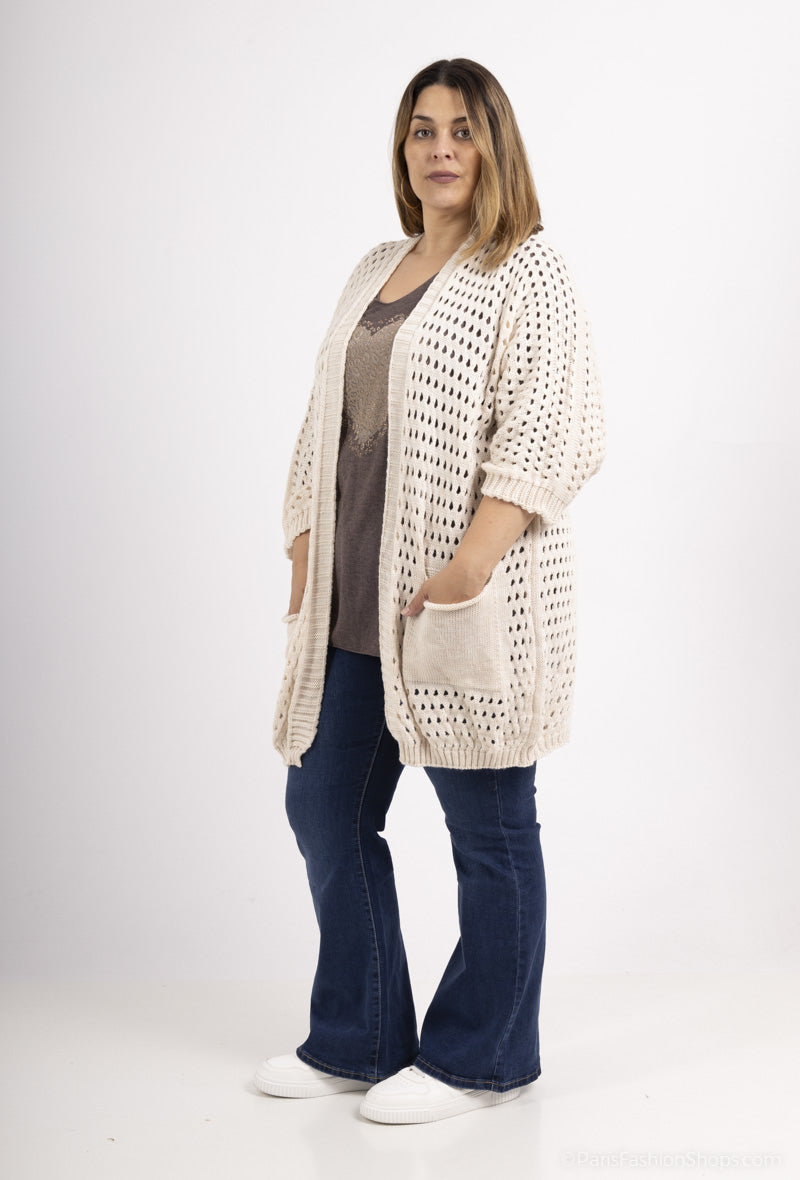 Open Stitch Star Cardigan