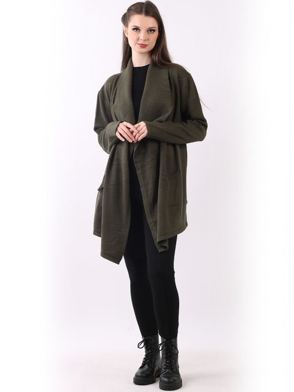 Waterfall Lagenlook Cardigan with Drapey Cascade Front