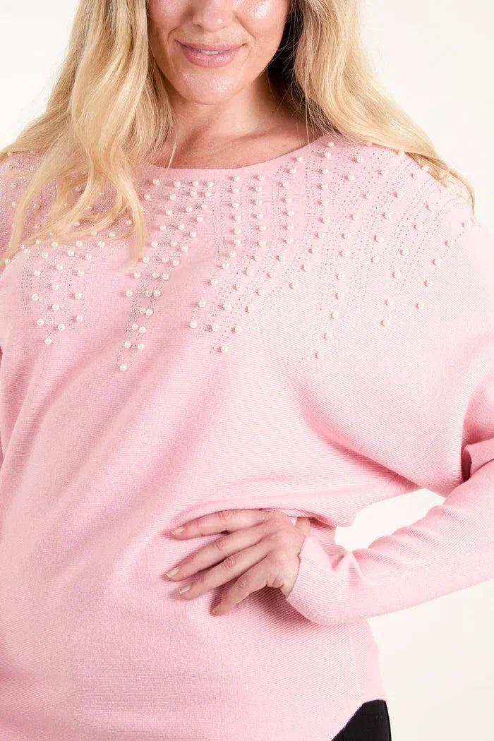 Embellished Pearl Jumper - Elegant Winter Wear Online