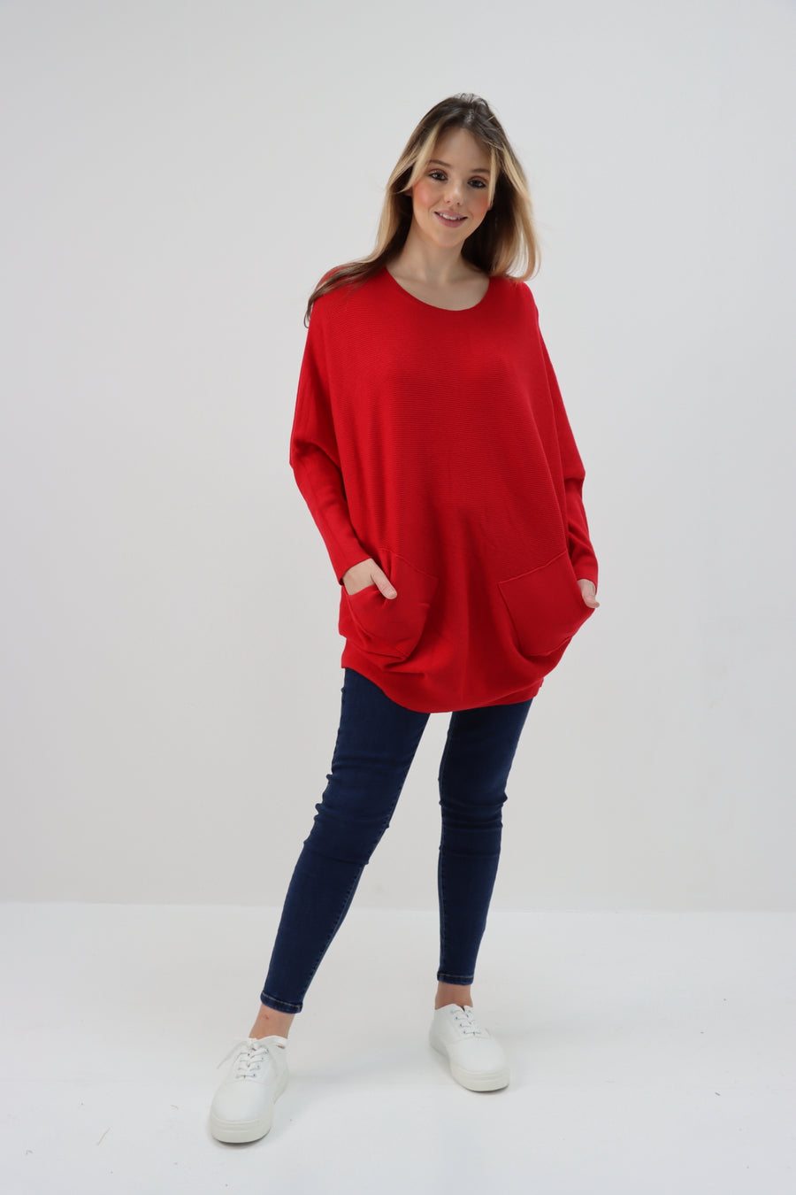 Lace Back Batwing Jumper - Stylish Italian Knitwear