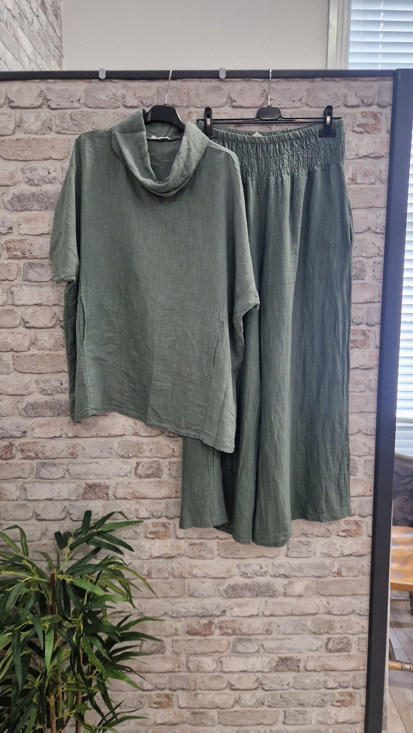 Italian Linen Cowl Top - 100% Linen and Made in Italy