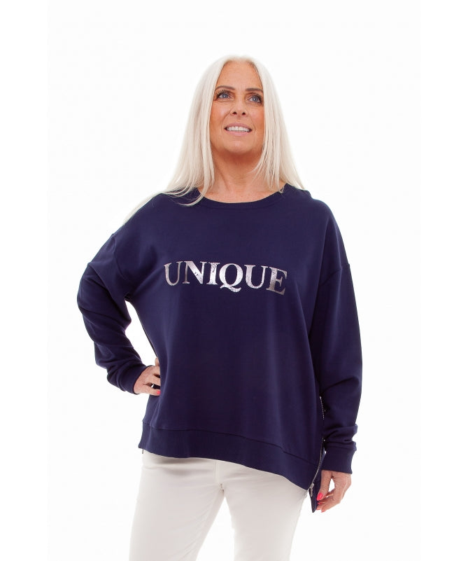 Unique Foil Zip Sweatshirt - various colours available