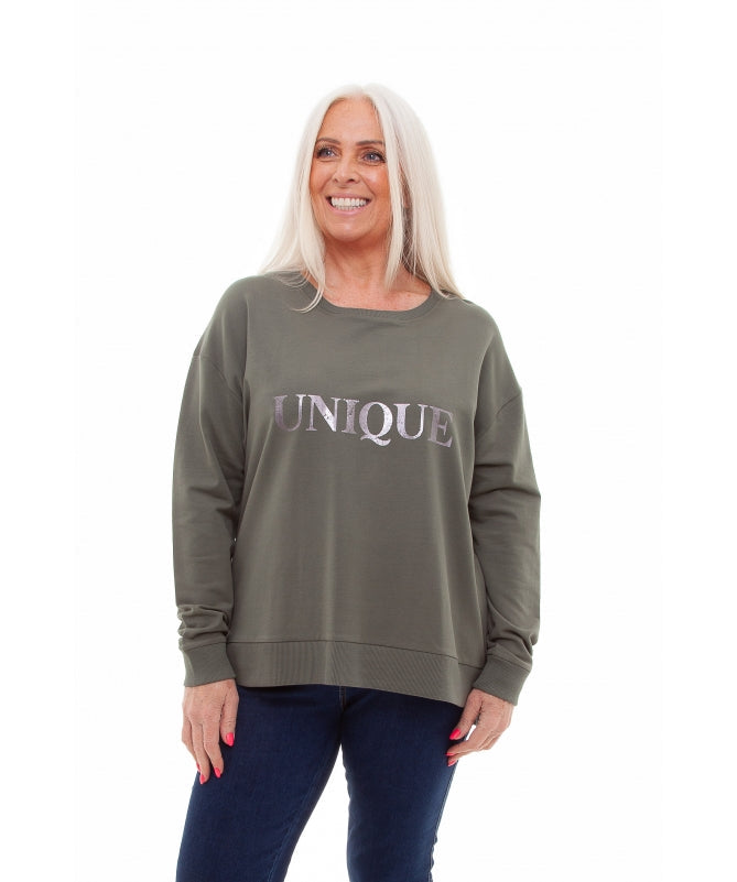 Unique Foil Zip Sweatshirt - various colours available