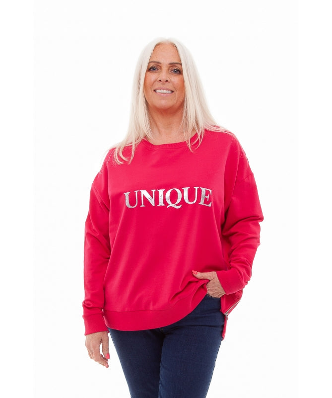 Unique Foil Zip Sweatshirt - various colours available