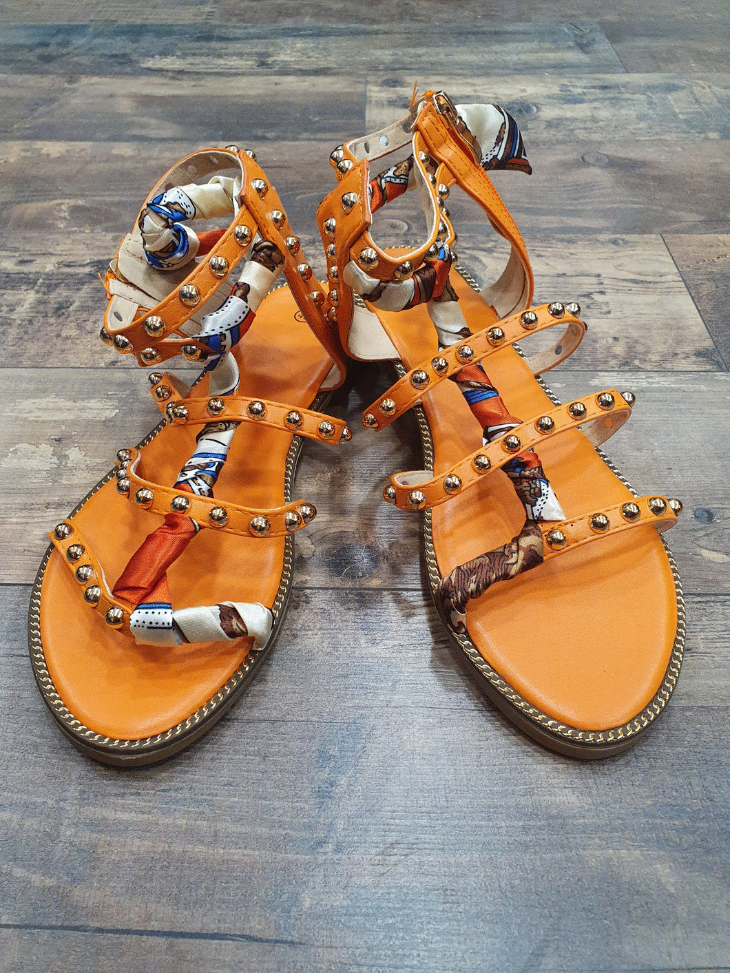 Orange Stud Sandal