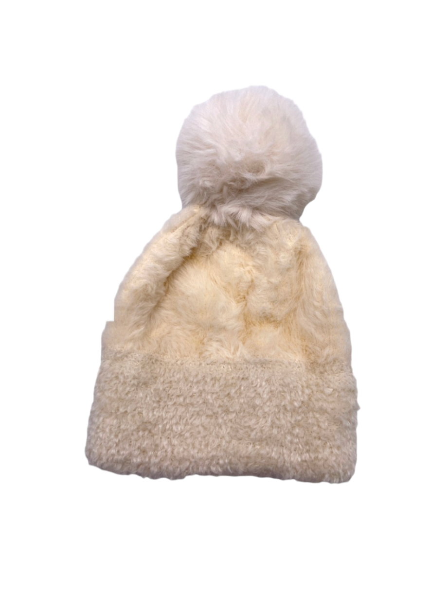 Removable Pom Pom Hat, fleece lined, 100% acrylic